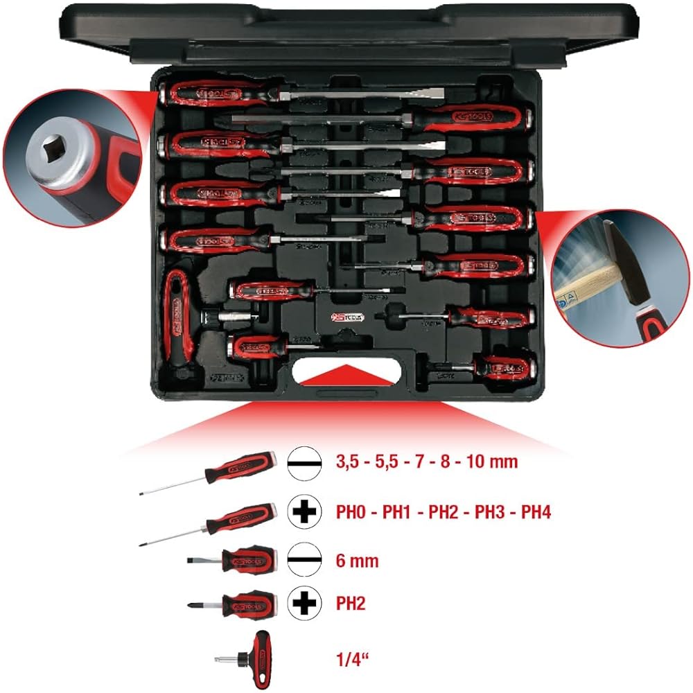 KS TOOLS ERGOTORQUEmax hammer cap screwdriver set 13 pcs 151.1150