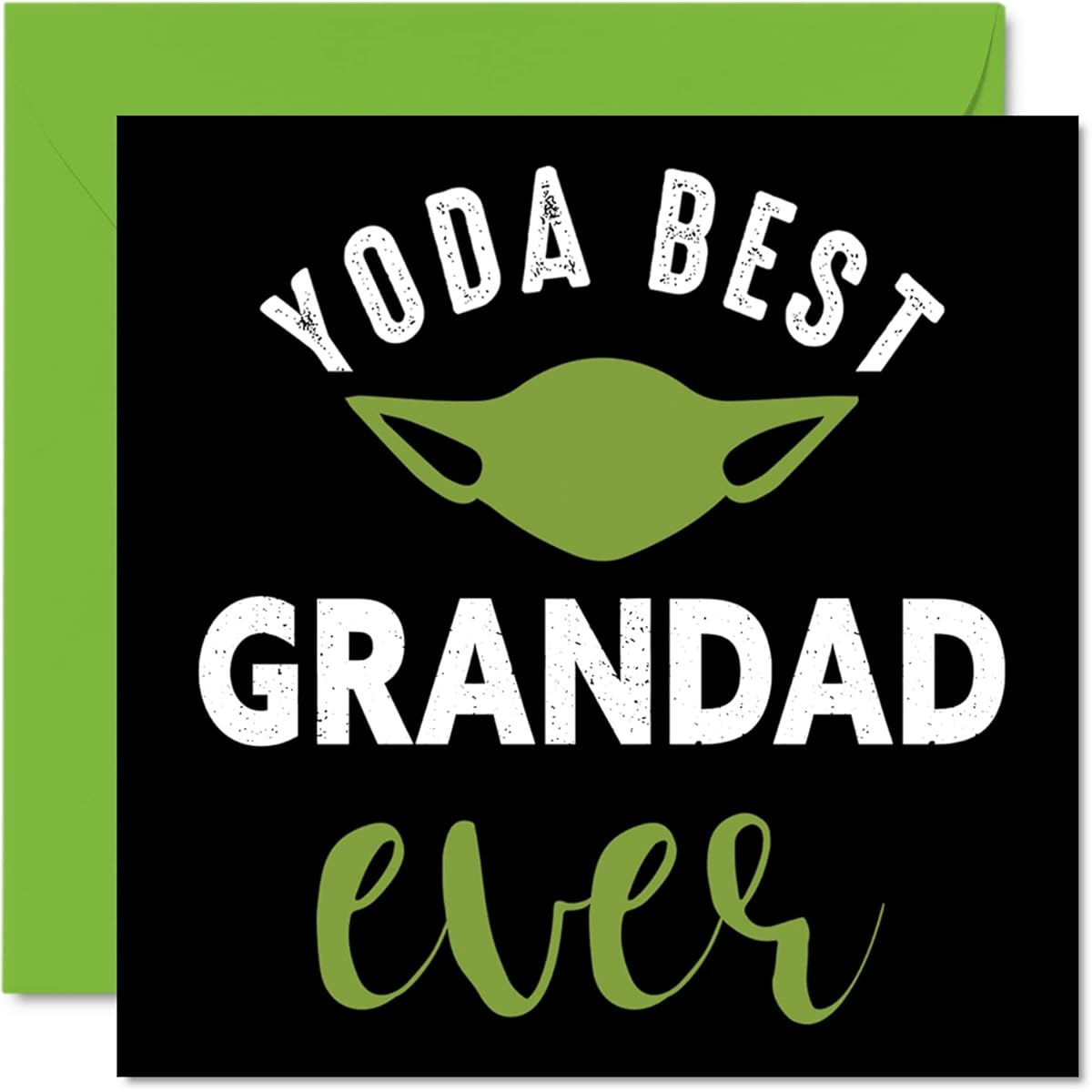 Stuff4 Funny Birthday Card for Grandpa - Yoda Best - Joke Happy Birthday Card from Granddaughter to Grandpa, Birthday Gift for Grandpa, 5.7 x 5.7 Inch Father's Day Greeting Card
