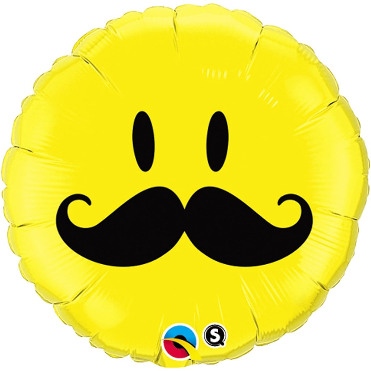 Round Smiley Face Moustache Foil Balloon