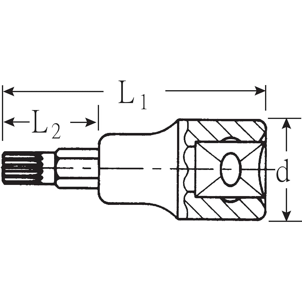 Stabilized Square Socket 54X-M16 Drive Angle: 12.7 x Overall Length: 60mm 1 piece