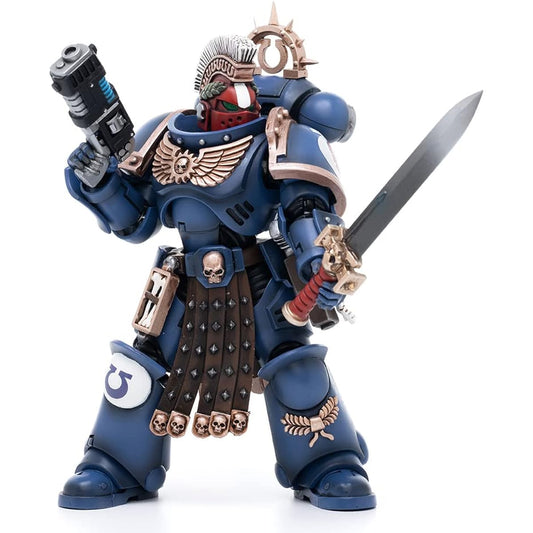 JoyToy Warhammer 40K 1/18 Action Figure Ultramarine Veteran Sergeant Ikatas Model Blue