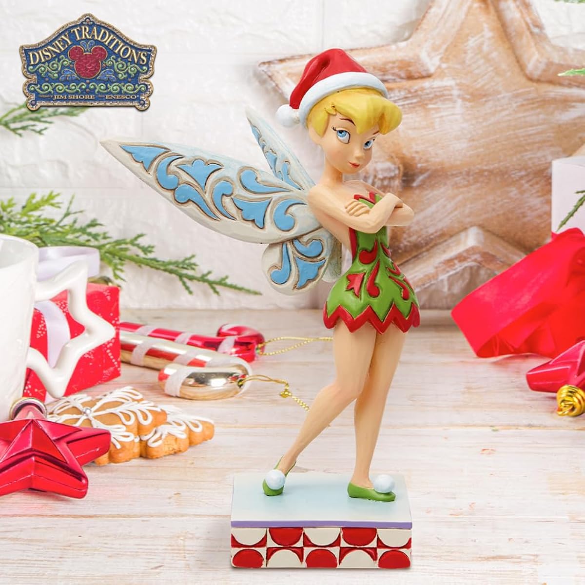 Jim Shore Enesco Disney Tradition 6013063 Tinkerbell Christmas Personality Pose 4.75"
