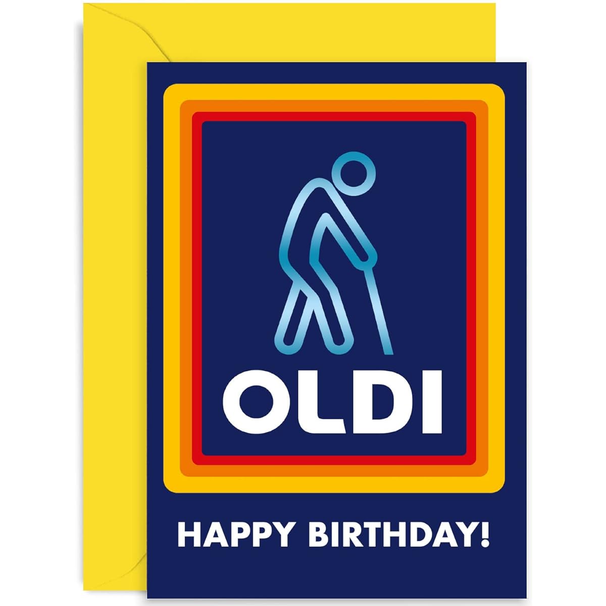 Old English Co. Funny Birthday Card - Hilarious Jokes Happy Birthday Oldie Card for Grandpa Husband Dad Brother Uncle - Silly Birthday Card for Men | Blank Inside with Envelope