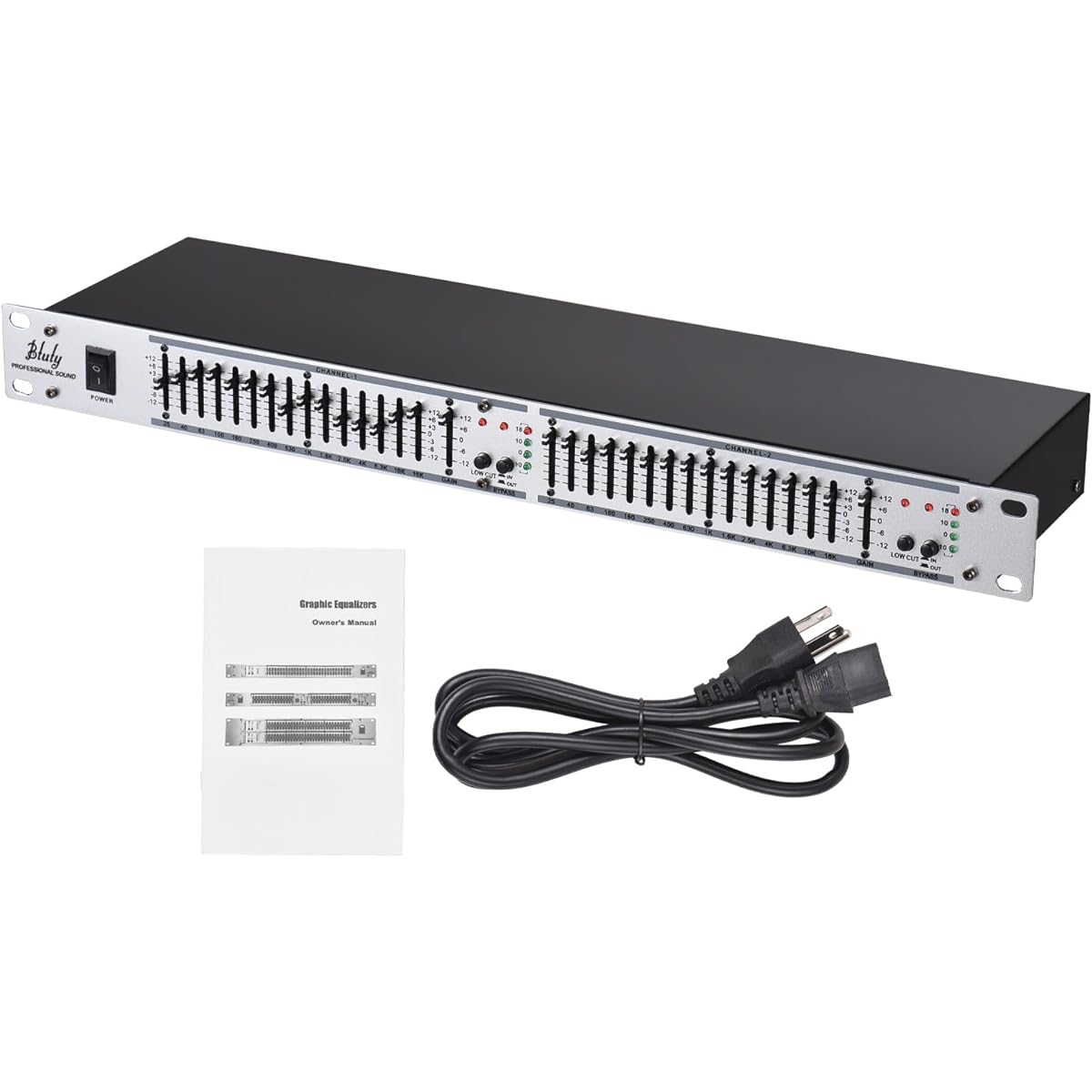 Btuty Dual Channel 15 Band Equalizer 1U Rack Mount EQ-215 (Silver)