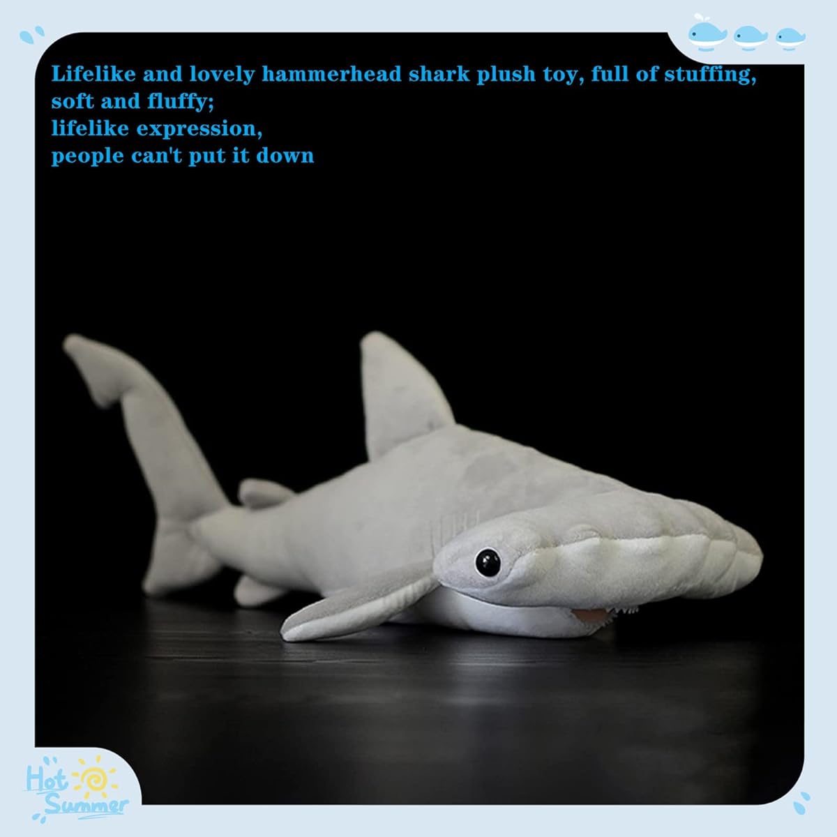 Small Heart Hammerhead Shark Plush Toy Hammerhead Shark Stuffed Animal Cute Soft Realistic Sea Animal Plush Toy Kids Birthday Gift Family Decor
