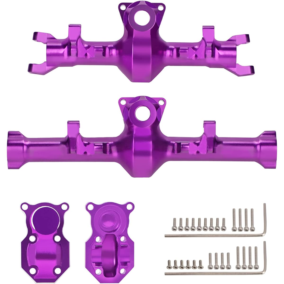 TCRC Aluminum Front & Rear Axle Housing Cover Set for Axial SCX24 90081 1/24 RC Crawler Upgrade Parts