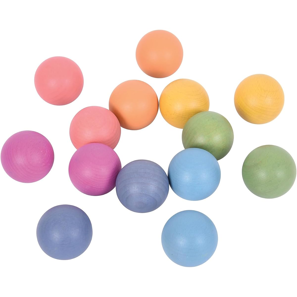 TickiT 73991 Rainbow Wooden Balls 14 Pack