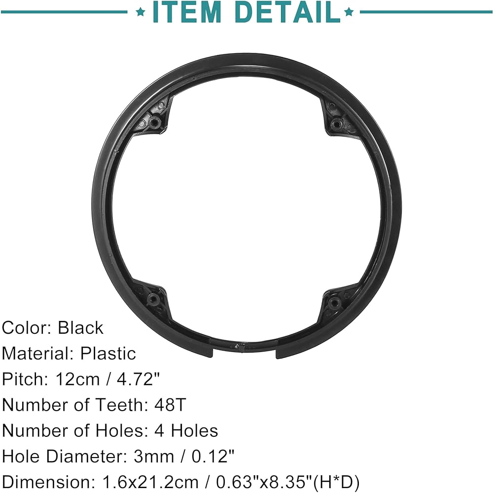 ACROPIX Bike Crankset Chainwheel Cover 48 Teeth 12cm Bicycle Crankset Chain Wheel Cover Protection Chainwheel Protection Cover Black