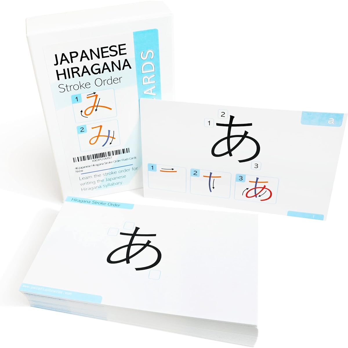 Hiragana stroke order flash cards 46 pieces