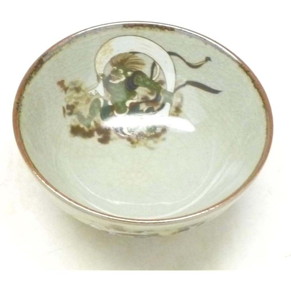 Kutani ware [rice bowl] Small, Wind God and Raijin, Middle picture