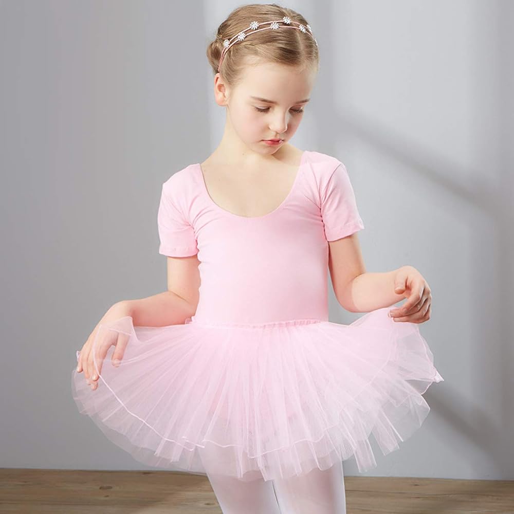 Ballet leotard for children, juniors, with skirt, ballet leotard, ballet practice clothes, gymnastics clothes, girls' practice clothes, lesson clothes, recitals, cotton, lace, cotton, short sleeve, ballet cf1003