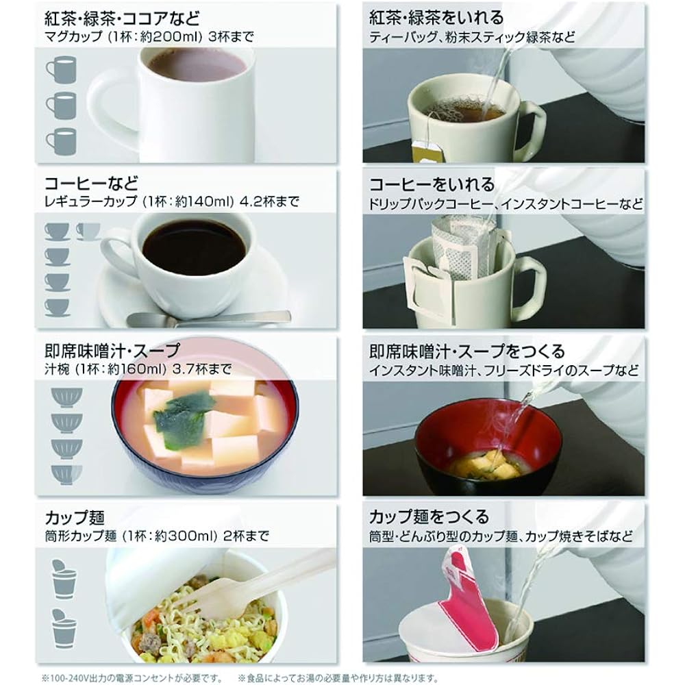 Kashimura Travel Electric Kettle for Domestic and International Use Foldable with Temperature Adjustment Function Capacity 600ml NTI-191 Small White