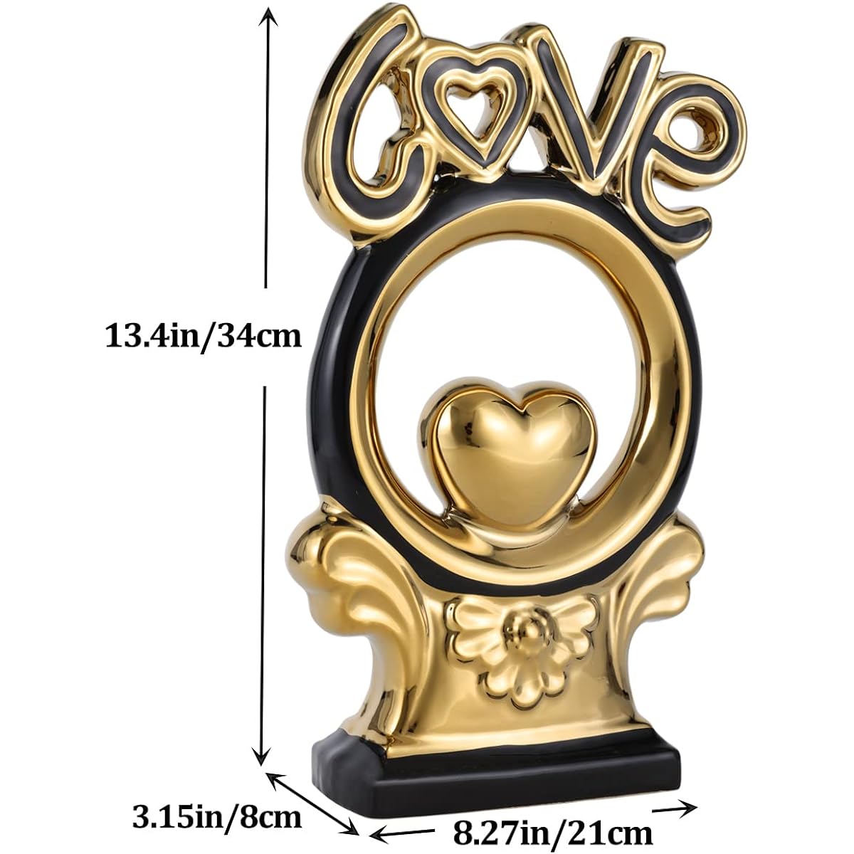 QIANLING Modern Black Gold Statue Ornament (Love-B