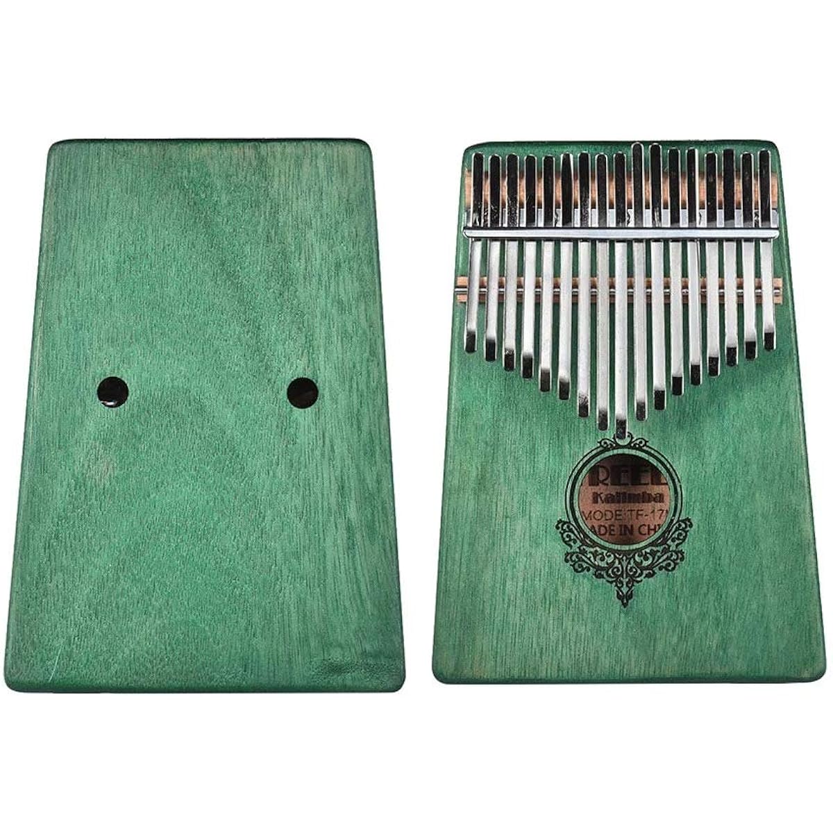 Thumb Piano 17 Keys Kalimba Portable Thumb Piano African Musical Instrument (Size:One Size; Color:Green)