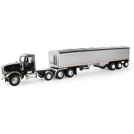 ERTL 1/16 Big Roads Black Peterbilt Model 367 with Grain Trailer and Lights & Sounds 47367