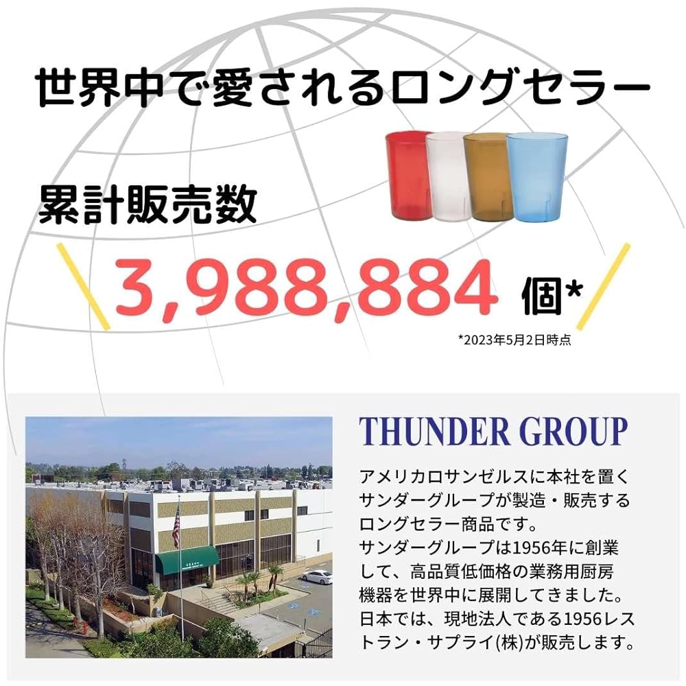 Thunder Group Tumbler 350ml 12oz Set of 24 Commercial Use Break-resistant Dishwasher Safe Non-stick Plastic Cup Glass Lightweight Clear PLTHTB012C-24S