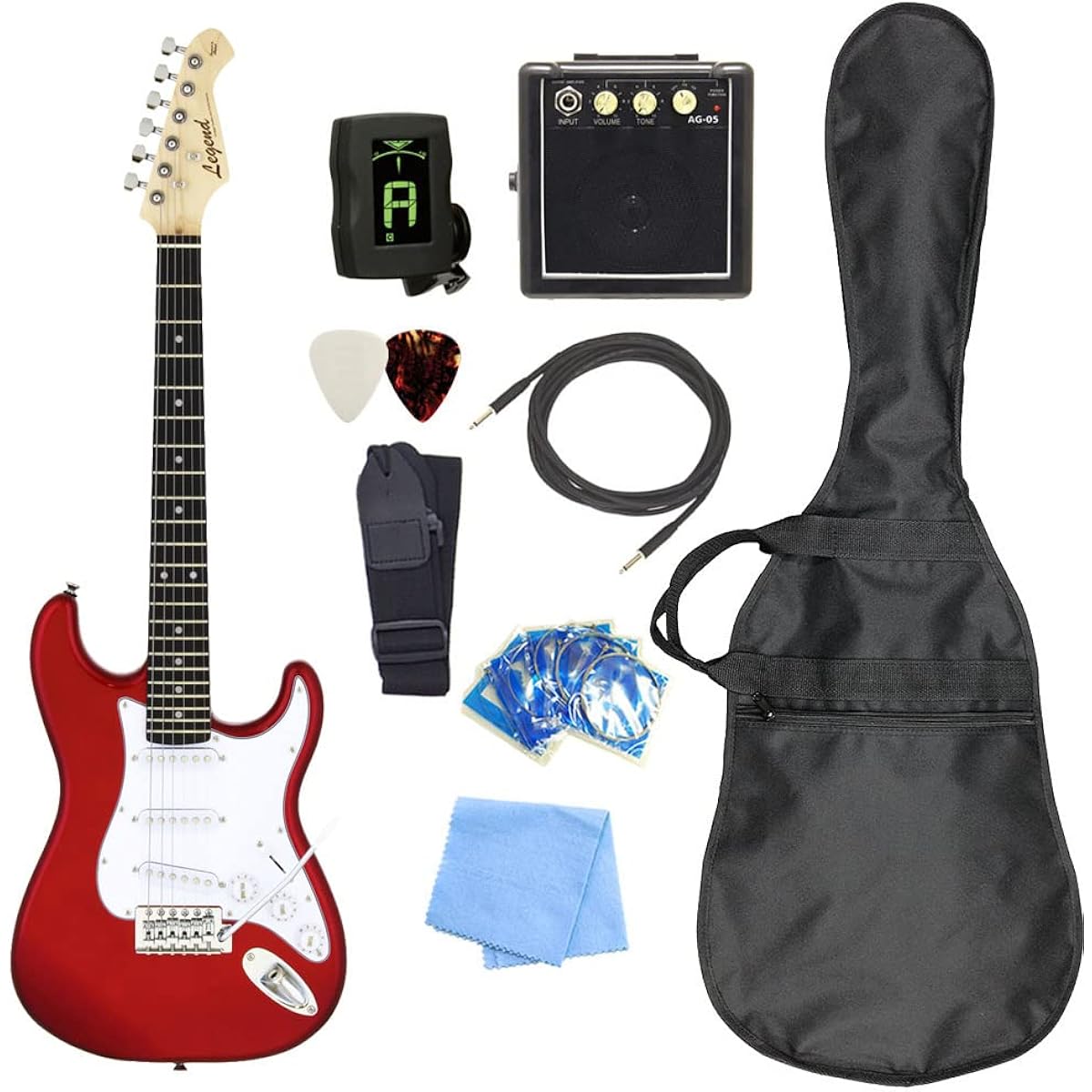 Electric guitar mini type beginner set with mini amp 9-piece set mini guitar Legend LST-MINI CA [98765]