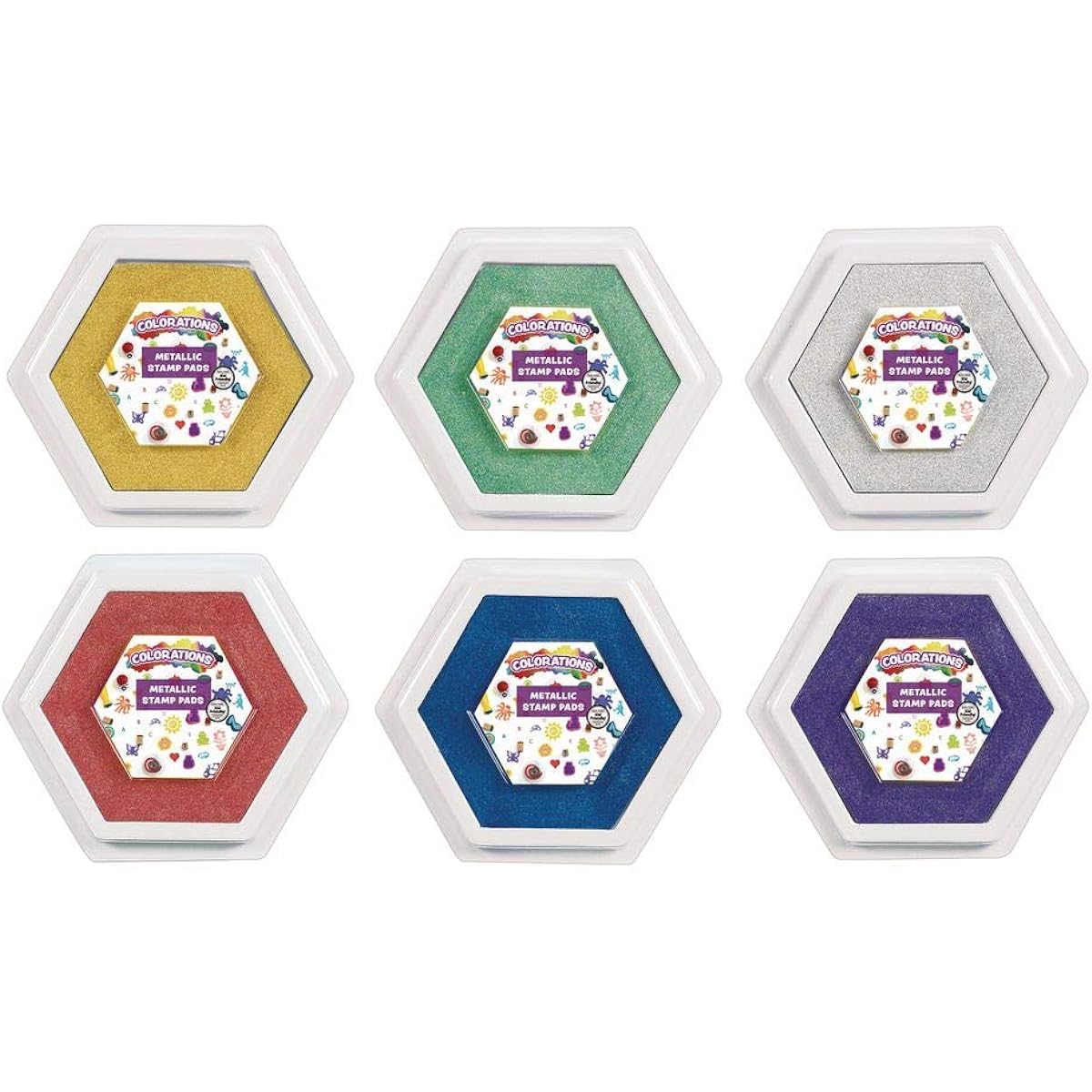 Colorations Metallic Washable Stamp Pad - Set of 6 (Item #metstamp)