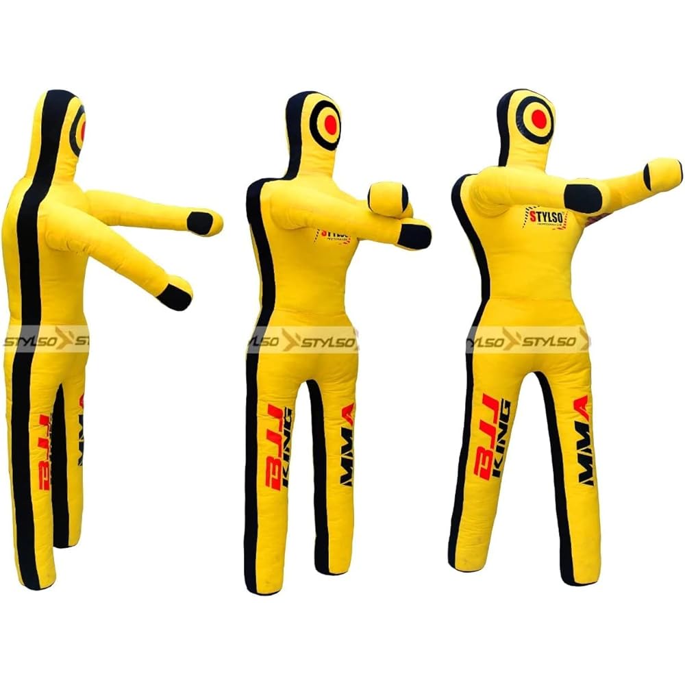 Stylso Wrestling Dummy Grappling Dummy - Jiu Jitsu Dummy Adult MMA BJJ Dummy Judo Karate Training Like Professional Punching Dummy Unstuffed - Black - Blue - Red - Yellow
