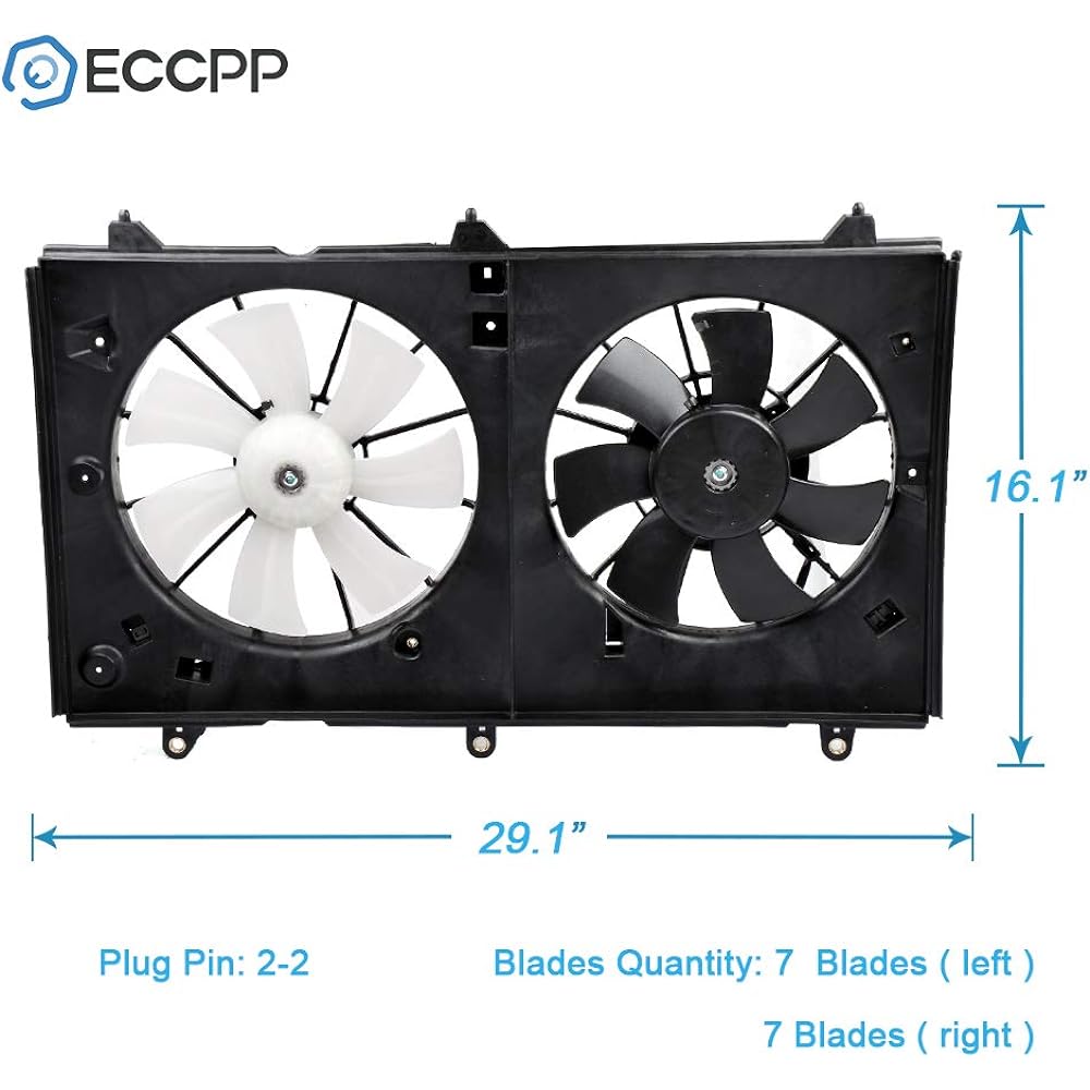 ECCPP Condenser Radiator Cooling Fan Assembly Replacement Part Fits 2004-2007 Honda Accord 2.4L