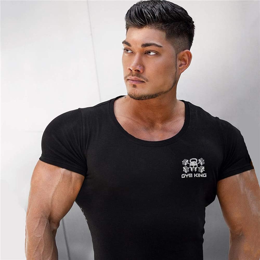 [Samy] Training Wear Men's T-Shirt Stretch Short Sleeve Sports Shirt Muscle Training Fitness DX550