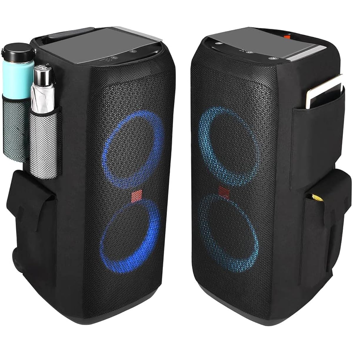 Rummyluck Partybox 310 Case Protective Case Bag Sleeve for JBL Partybox 310 Portable Party Speaker Portable Multifunctional Cover with Microphone Tablet Cable Storage Pocket