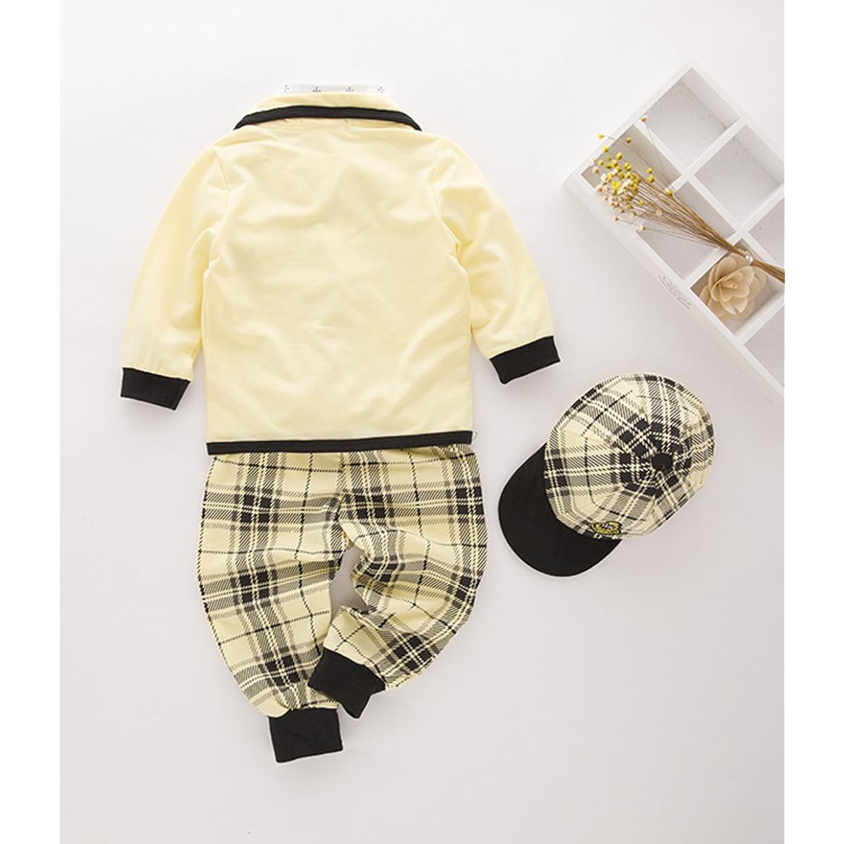 [AvaCostume] Baby Boy Long Sleeve Clothing Set Toddler Suit 4 Pieces