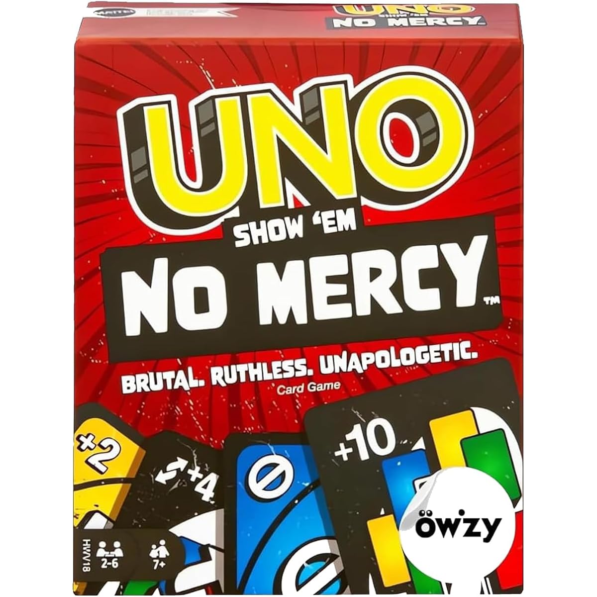 Owzy UNO, Show 'em No Mercy, Game Cards for Kids, Adults, Family Night, 2-6 Players, Iconic Characters, Engaging Gameplay, Strategy and Skill Development, Random Keychain Included.