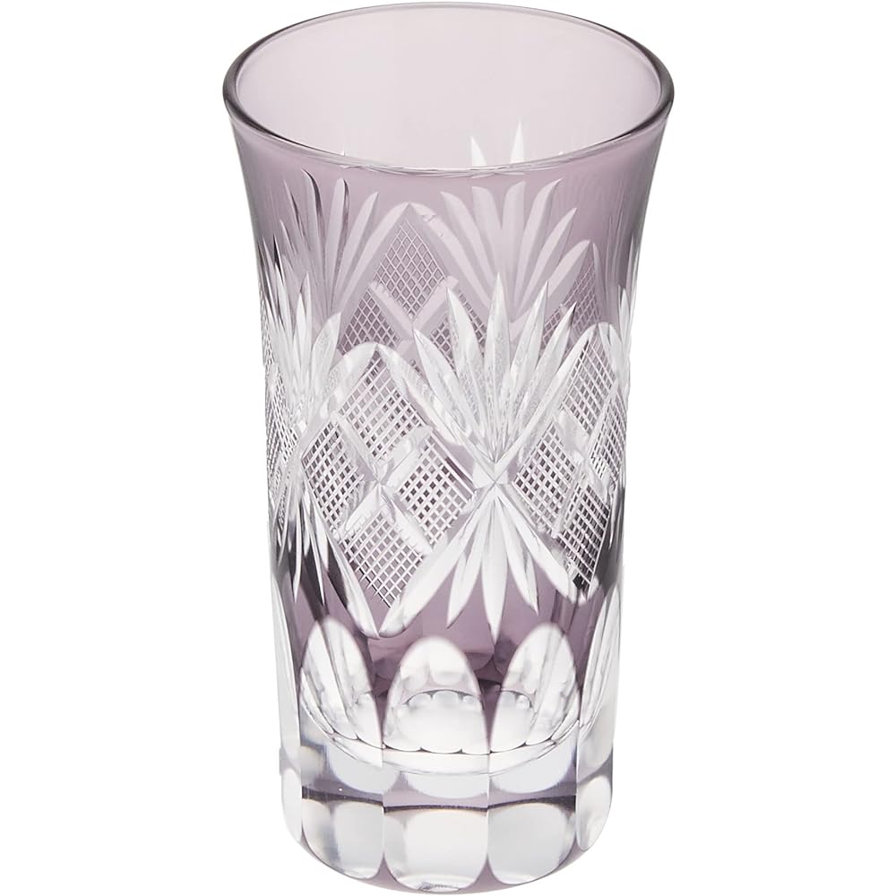 Tajima Glass Edo Purple Kiriko Sip Beer/Uoko Kiriko Purple