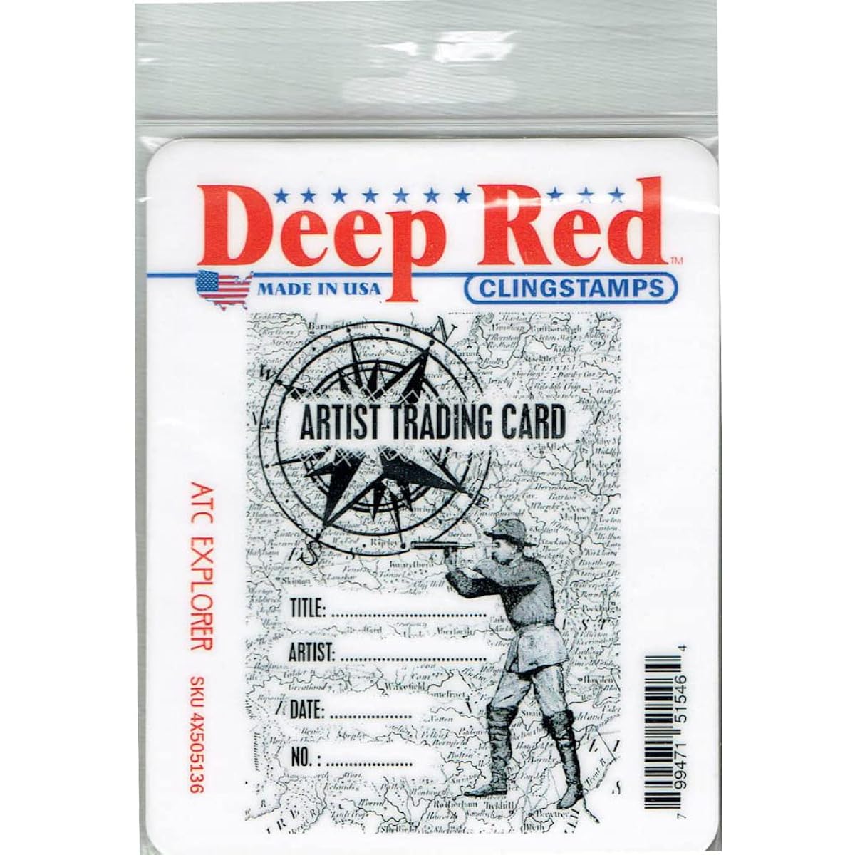 Deep Red Cling Stamp 3"X4" -ATC Explorer (parallel input product)