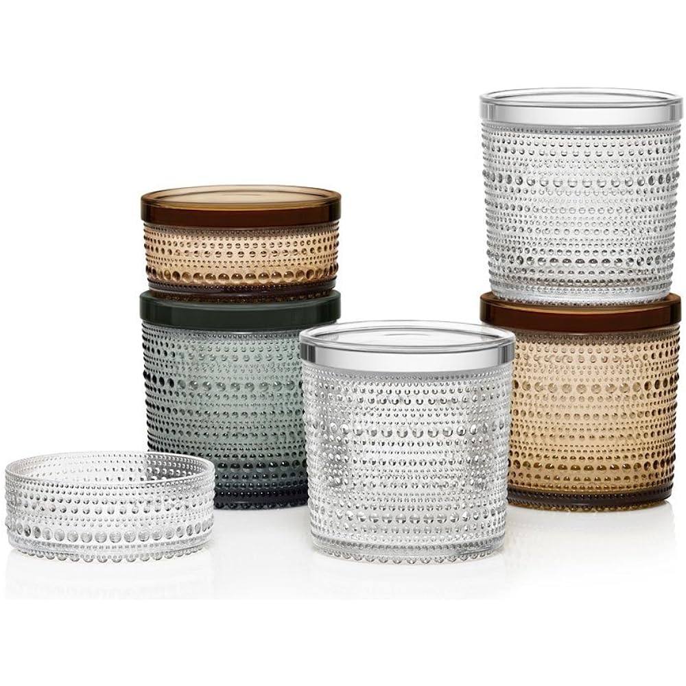 [Regular Imported Product] Iittala Kastehelmi Jar Storage Container 116 x 114mm Clear 1015372
