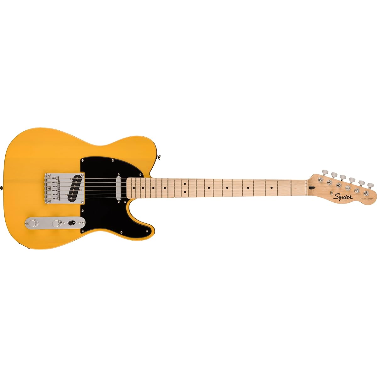Squier by Fender Squier Electric Guitar Squier Sonic™ Telecaster®, Maple Fingerboard, Black Pickguard, Butterscotch Blonde Soft Case Included