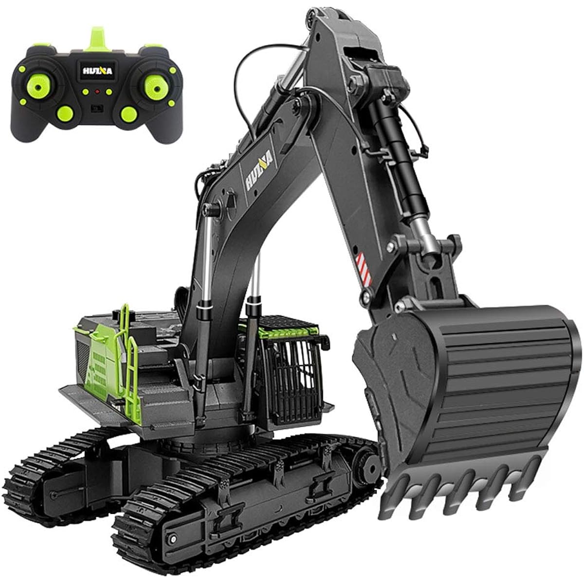 Remote Control Excavator RC Construction Vehicle 22 Channel 2.4G Full Function Digger 1/14 Scale Acousto-Optical Toy, Metal Digging Excavator, 360° Infinite Rotation Work Platform, New Version 593 (With one battery)