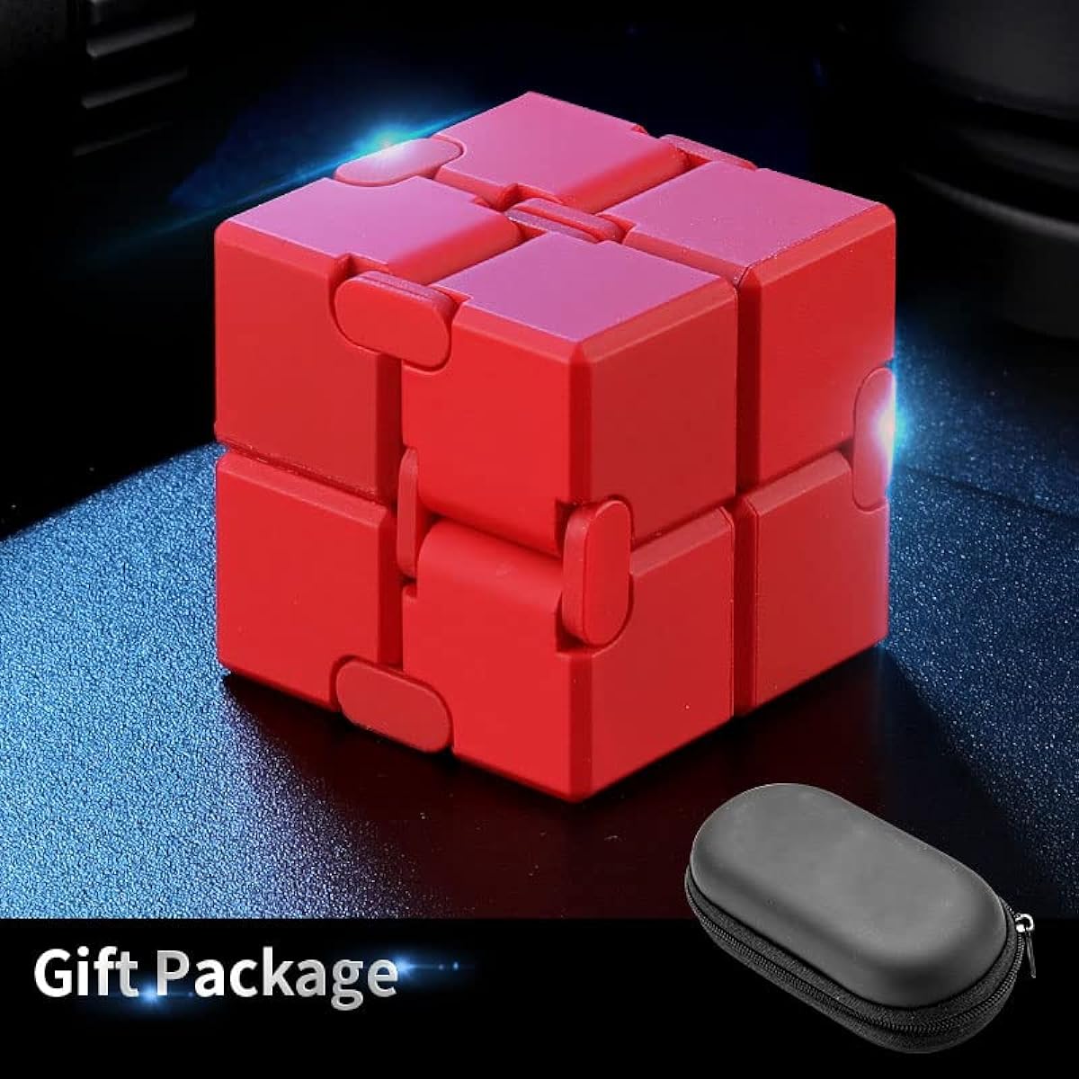 TIAONIAO Infinity Cube Fidget Toy Relax Handheld Fidget Toy for Adults and Kids Durable Stress Relief Fidget Toy Anxiety Relief Fidget Cube Toy (Red)