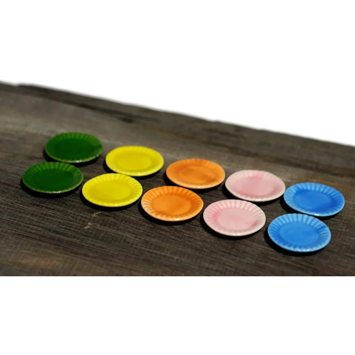 10 Mix 4 Colors Carmic Plate Dish Bowl Dollhouse Miniature Food Kitchen 1 Shop