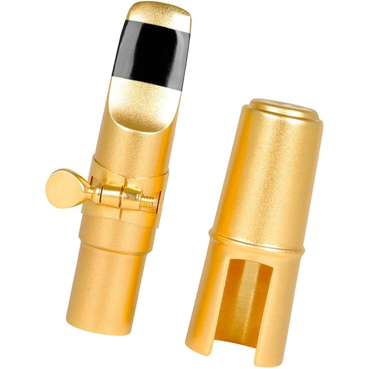 TSTS Brushed Brass Alto Saxophone Mouthpiece Set Cap Clip Storage Bag Saxophone Mouthpiece Accessories Saxophone Replacement Parts