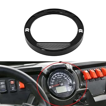 Aramox Front Dashboard Speedometer Gauge Bezel Ring Trim Billet Aluminum Replacement for Polaris RZR570 RZR 800 900 RZR 1000 -BLK(Black)