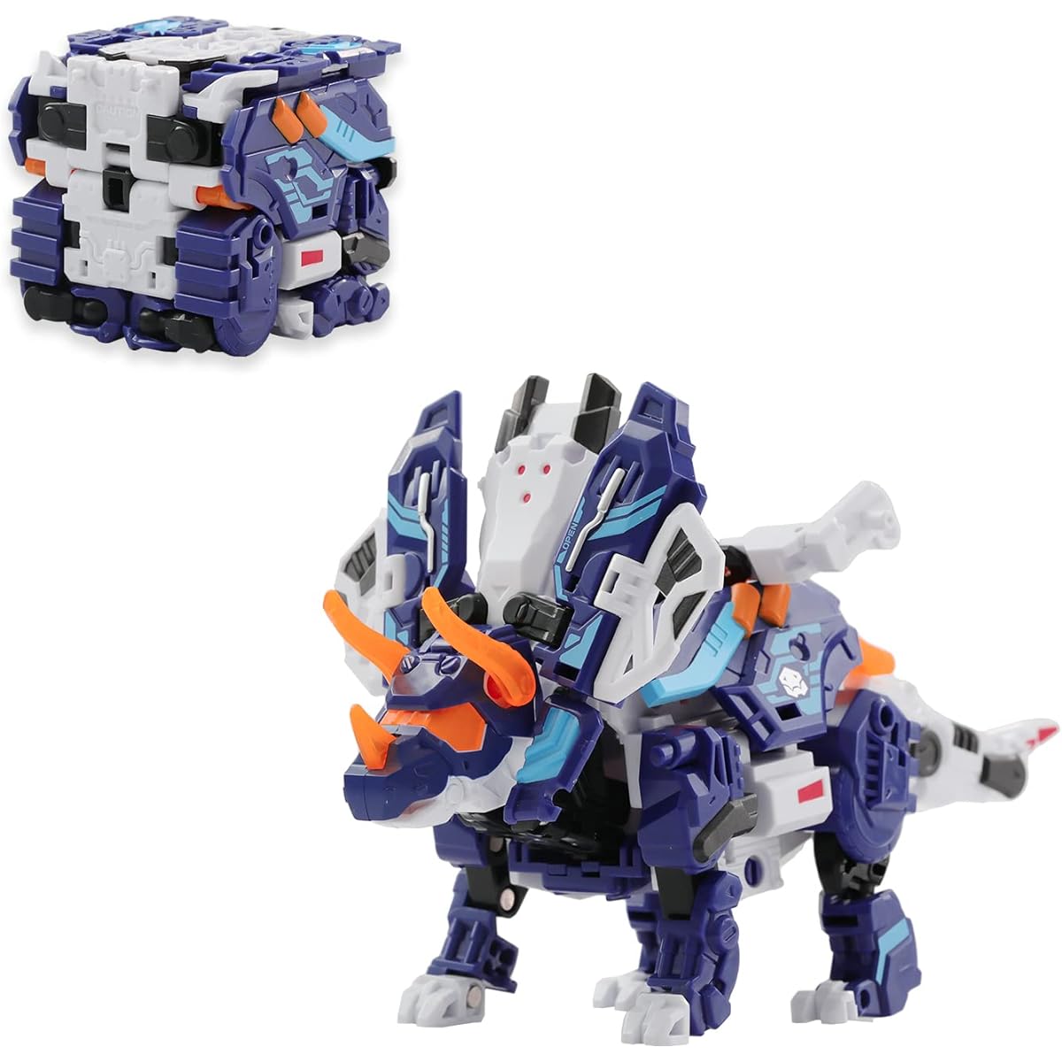 52TOYS BEASTBOX BB-55 Sigma Deformation Toy Action Figure Transforms with Mech and Cube, Great Birthday Party Gift for Teens and Adults, Triceratops Design