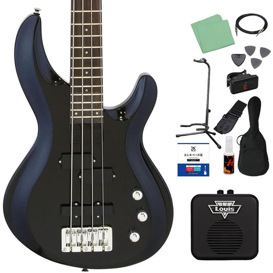 AriaProII IGB-STD MBK 12-piece bass beginner set [with mini amp] PJ type AriaPro II