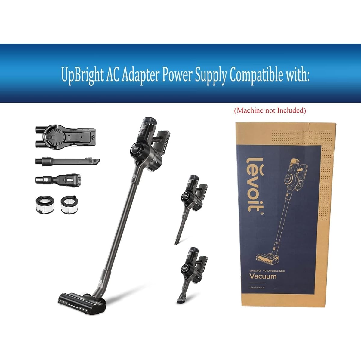 UpBright 30V AC/DC Adapter for LEVOIT VortexIQ 40 Pet Flex Vortex IQ LSV-VF401-AUS VortexIQ40 25.9V 2500mAh Lithium-Ion Battery Cordless Stick Vacuum Cleaner 30VDC Power Cord Charger