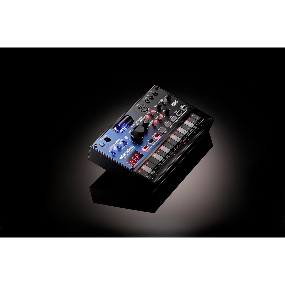 KORG Synthesizer Bass Machine Volca Nubass Vacuum Tube Circuit Equipped with Nutube 16 Step Sequencer Battery Operated Built-in Speaker Compact Size that Can Be Used Anywhere Software License Included to Get Started Immediately