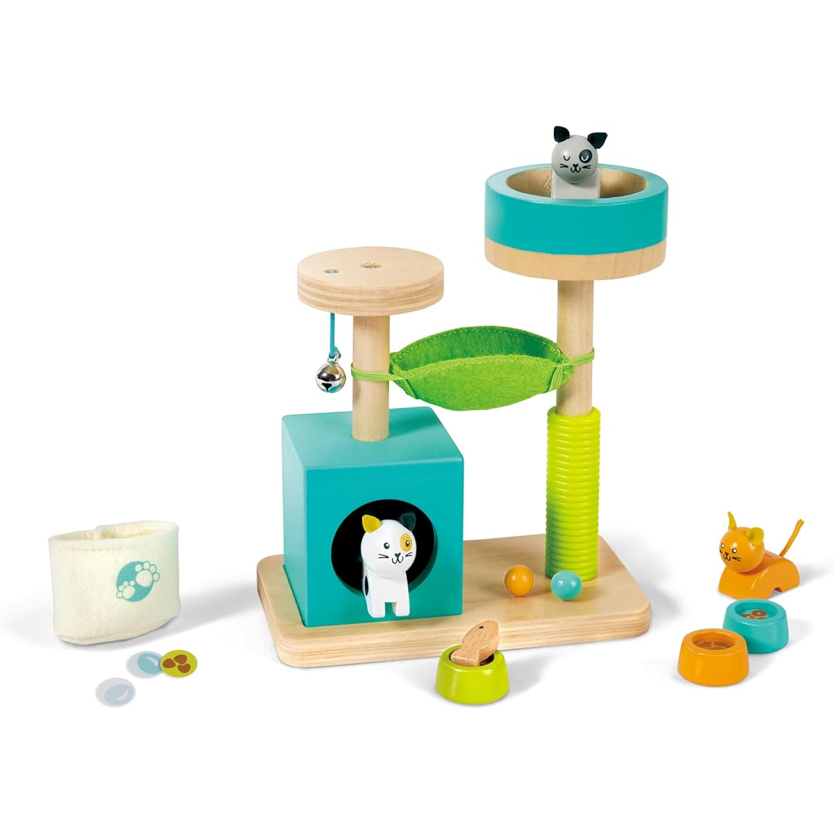 Hape Cute Kitten House Toy Set, Wooden Toys, Dollhouse Accessories