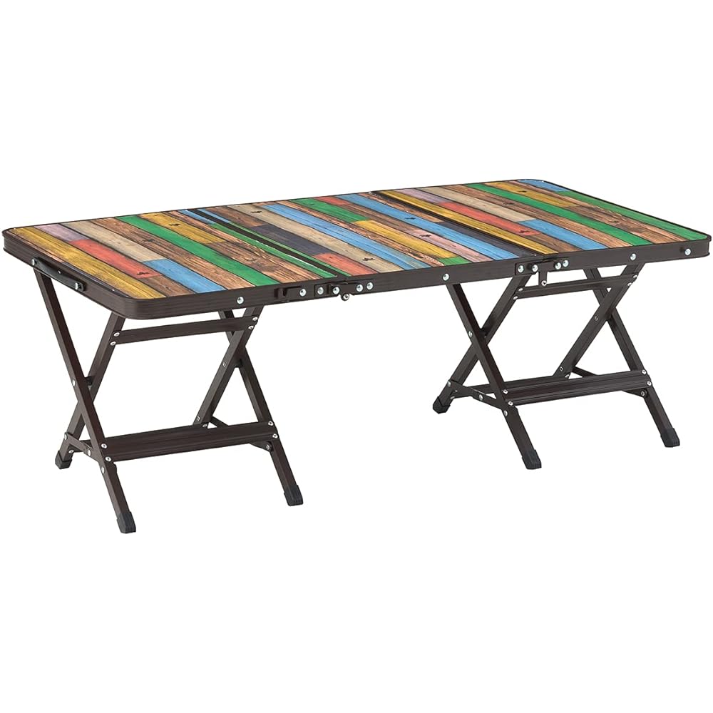 LOGOS Old Wooden Washable Cart Table Set 2 73188046 Brown [Top] (Approx.) Width 101 x Depth 53cm [Chair] (Approx.) Width 29 x Depth 35 x Height 36cm