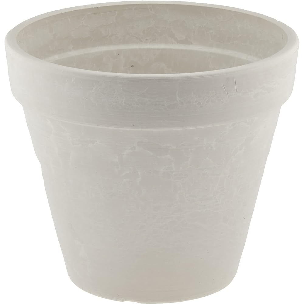 Lead Style Edge Pot 20 Flower Pot with Hole Resin White φ40×H30cm EGS4035WH