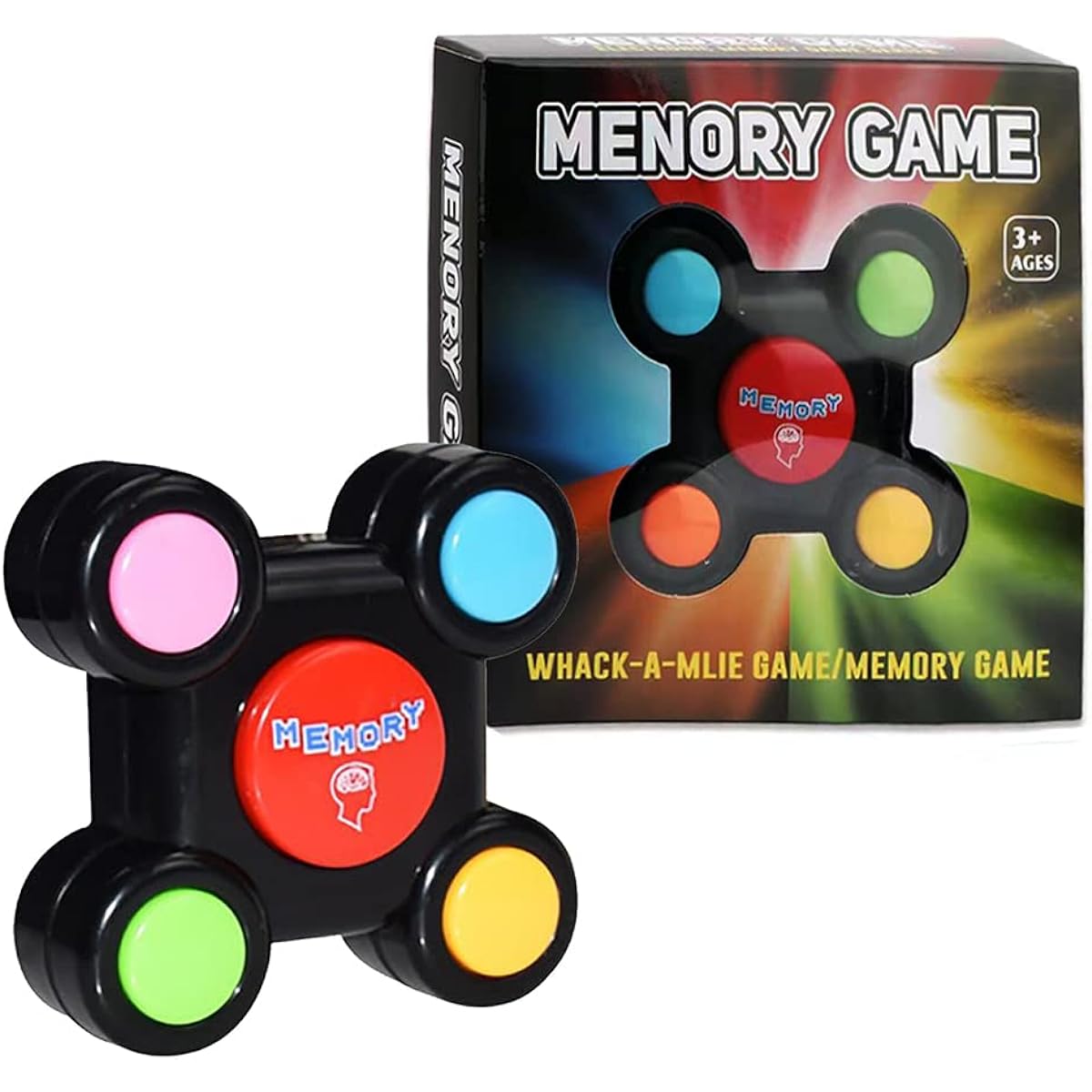 toyofmine Memory Game Brain Teaser Puzzle Handheld Game with Lights - Competitive Maze Challenge Gameplay - Cognitive Development Brain Teaser Puzzle Toy for Kids Ages 4-8