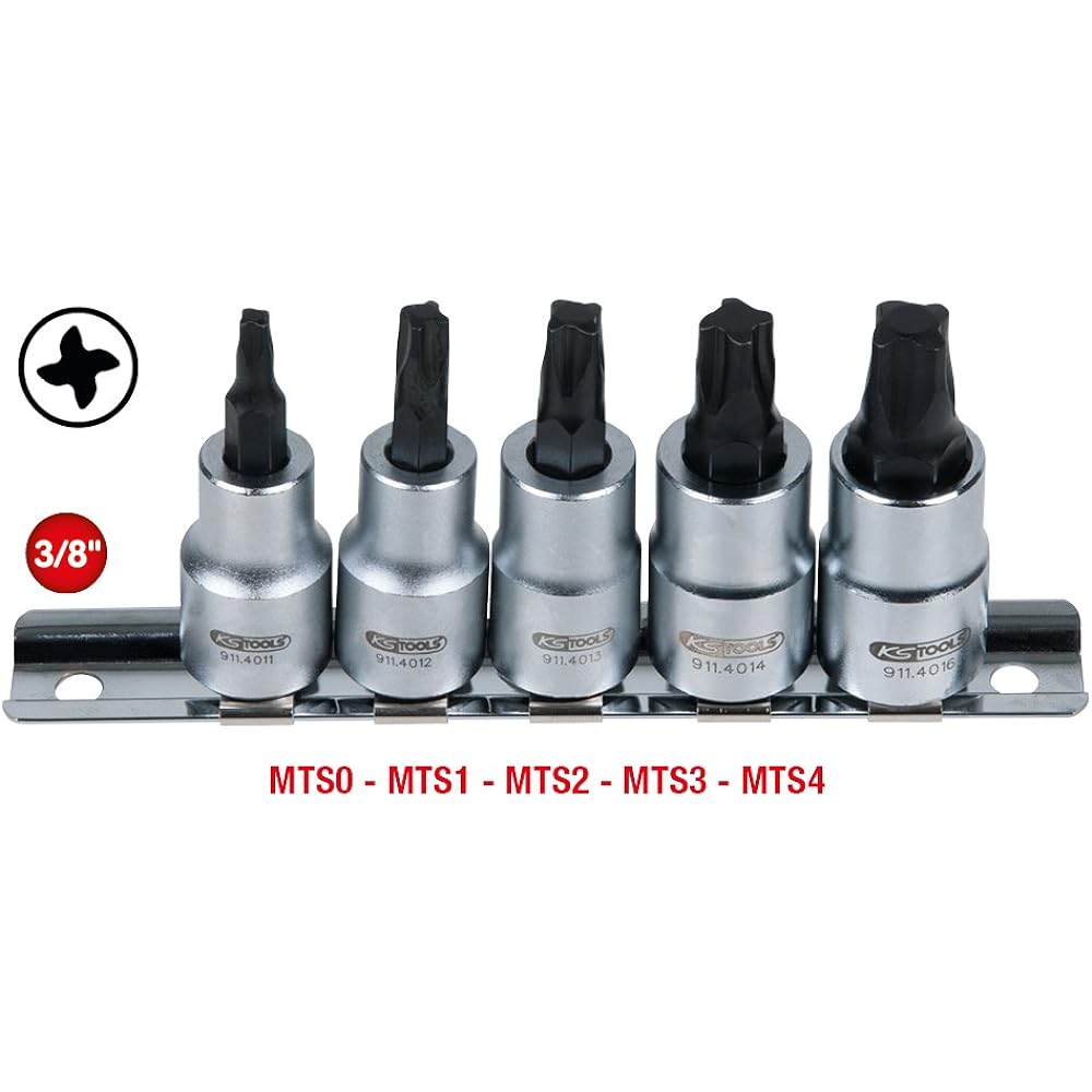 KS TOOLS MTSMORTORq® screws set 3/8" Bit socket set for MTS MORTORq® screws 5 pcs. 911.4010