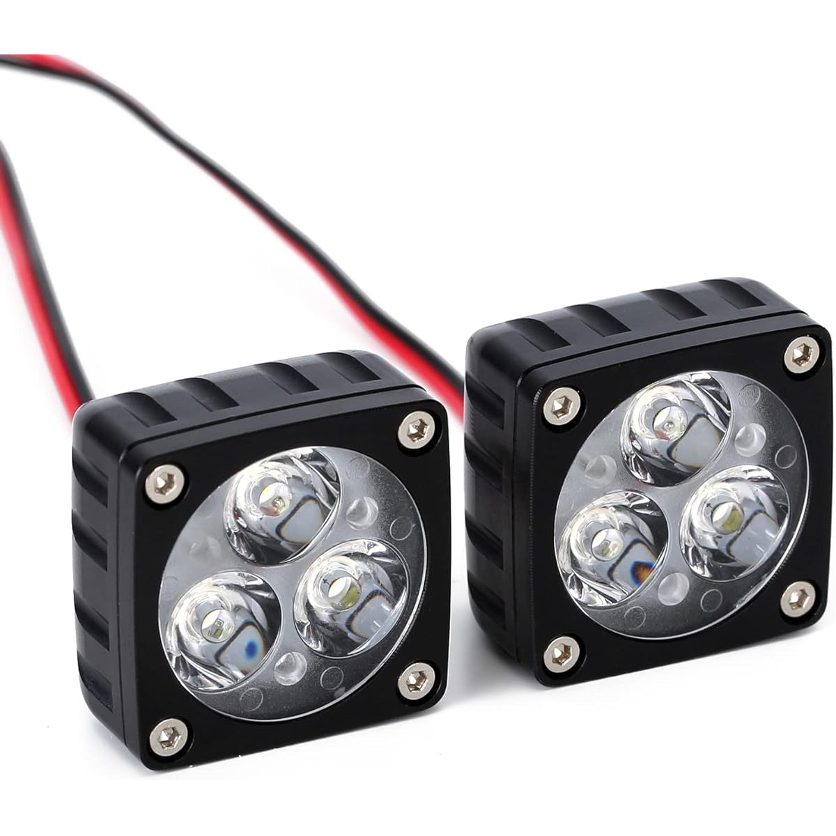 INJORA RC Lights Super Bright A-Pillar Lights Square Lamps for 1/6 1/8 RC Crawler Car Axial SCX6 Wraith Trail Honcho 4WD RTR Upgrade Parts 28x28mm