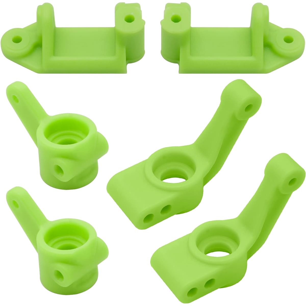 OGRC Plastic Front Caster Block & Steering Block and Rear Stub Axle Carrier Replacement for 1/10 Traxxas 2WD Slash Stampede Rustler 3632 3736 3752 (Green)