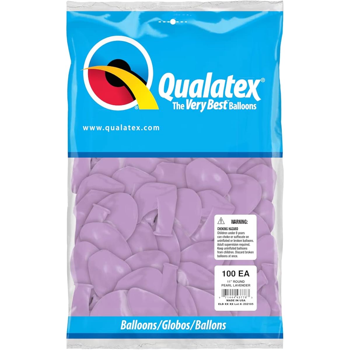 Pioneer Balloon Company 100 Latex Balloons, 11" Purple 6632