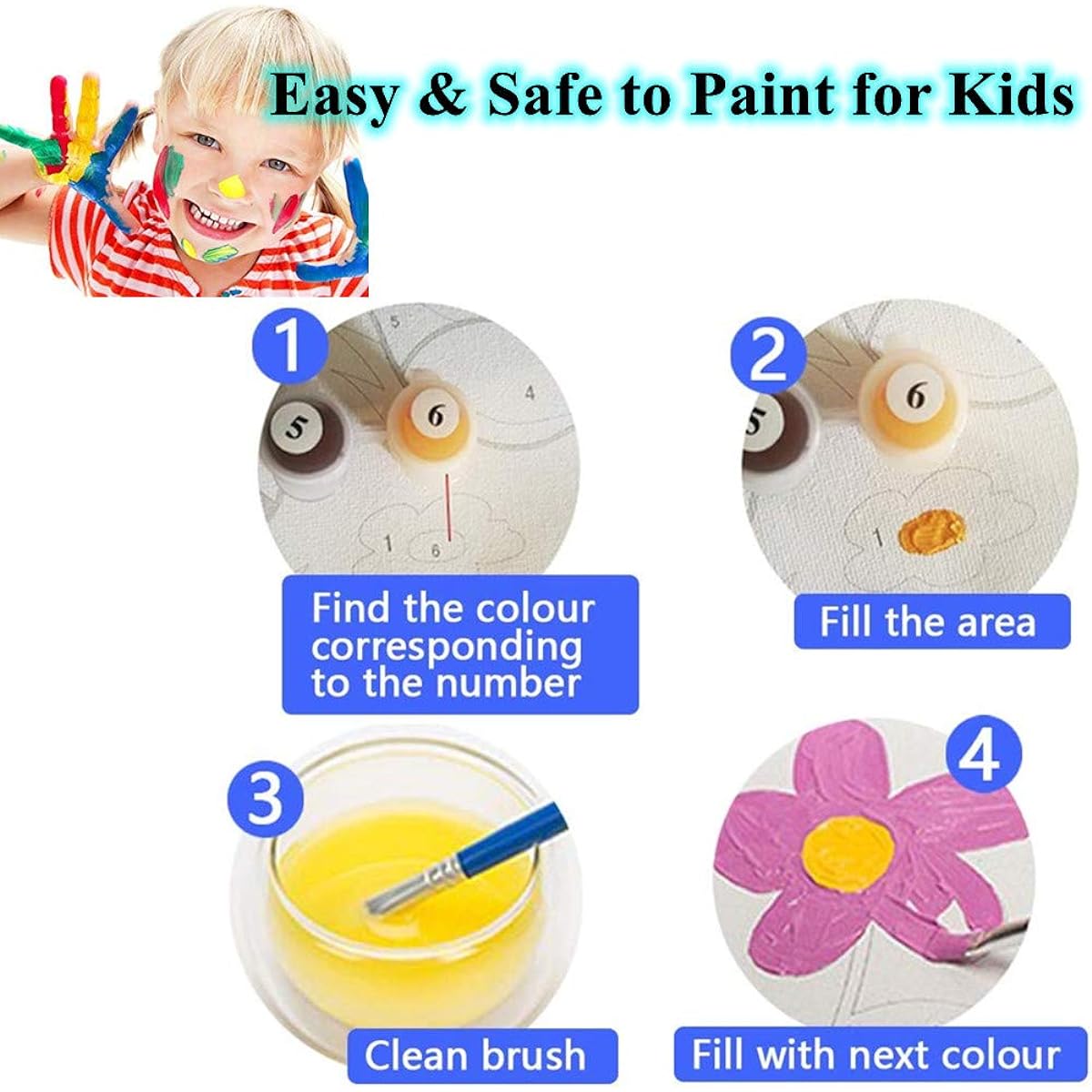 Wowdecor Paint by Number Mermaid Dolphin Animal for Kids 8-12 Years Old Teens with Frame (Mermaid)